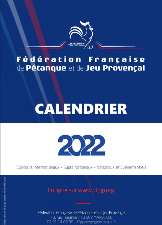 Calendrier Petanque Sarthe 2023 Saison 2022